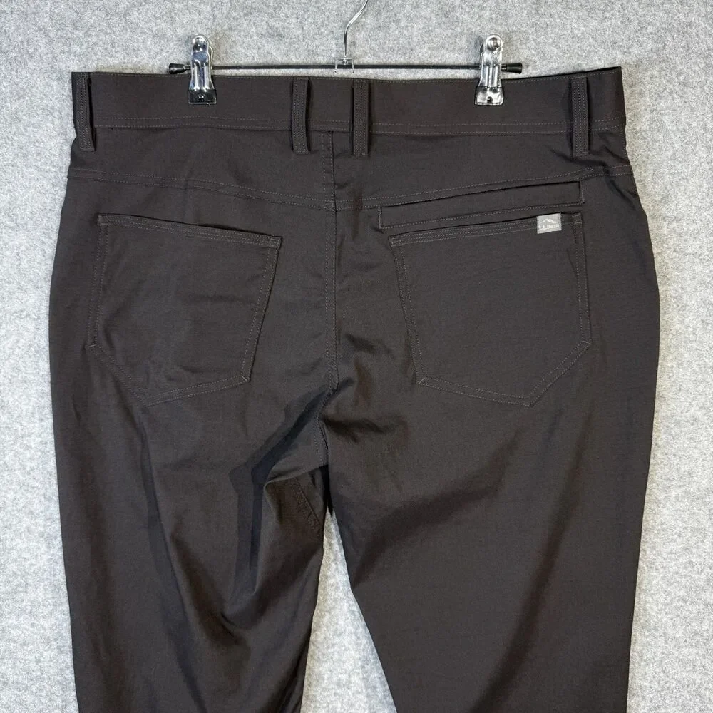 L.L. Bean Mens Explorer Ripstop‎ Pants Tapered Leg Black Color Size 34W 29L